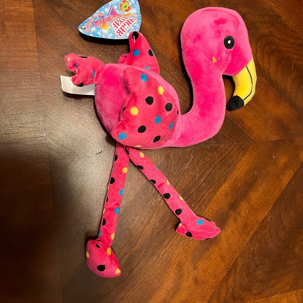 Sugar Pink Flamingo Plush with Polka Dots
